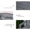 Fa kerti pad 2 személyes kerti pad háttámlával időjárásálló 240 kg teherbírás 143x51x85 cm szürke