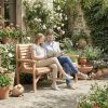 Kerti pad 2 személyes fa kerti pad karfával, időjárásálló kültéri kerti bútor 