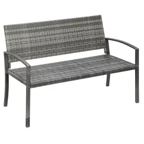   2 személyes polyrattan kerti pad rattan hatású acél vázzal 2 személyes 122x60x87 cm barna