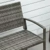 2 személyes polyrattan kerti pad rattan hatású acél vázzal 2 személyes 122x60x87 cm barna