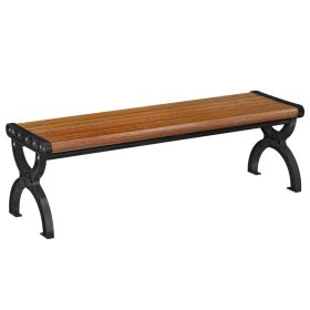   Kerti pad 2 személyes fém kerti pad fa hatású ülőfelülettel kültéri teraszbútor