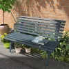 Alumínium kerti pad 123x67x79 cm 2 személyes lamellás kerti pad időjárásálló kék