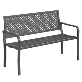   Kerti pad 2 személyes fém kerti pad háttámlával, időjárásálló, 127 cm 240 kg teherbírás