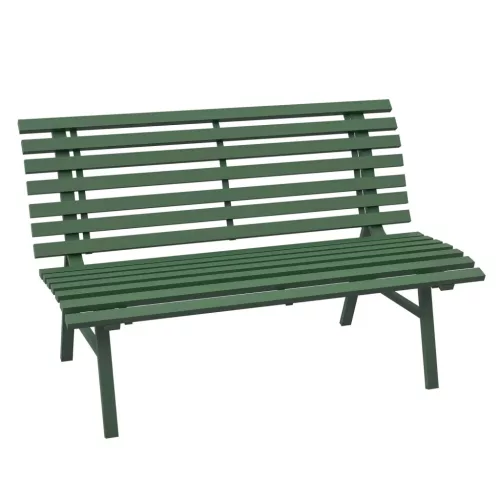 Alumínium kerti pad 2 személyes lamellás kerti pad időjárásálló 123x67x79 cm zöld