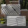 Alumínium kerti pad szürke 2 személyes lamellás kerti pad időjárásálló 123x67x79 cm