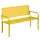 Kerti pad 2 személyes fém kerti pad háttámlával, időjárásálló, sárga 240 kg teherbírás 
