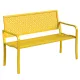 Kerti pad 2 személyes fém kerti pad háttámlával, időjárásálló, sárga 240 kg teherbírás 