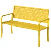 Kerti pad 2 személyes fém kerti pad háttámlával, időjárásálló, sárga 240 kg teherbírás 