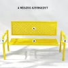 Kerti pad 2 személyes fém kerti pad háttámlával, időjárásálló, sárga 240 kg teherbírás 