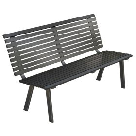   Kerti pad 3 személyes 154x68x88 cmidőjárásálló fém kültéri pad széles ülőfelülettel 240 kg teherbírás