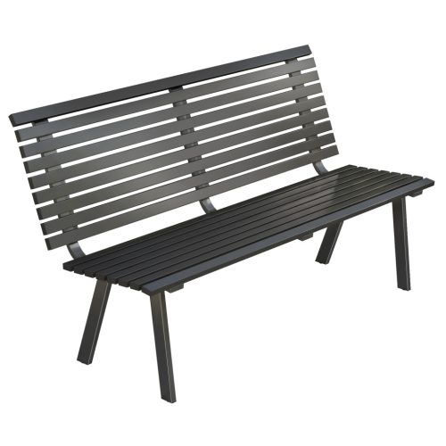 Kerti pad 3 személyes 154x68x88 cmidőjárásálló fém kültéri pad széles ülőfelülettel 240 kg teherbírás