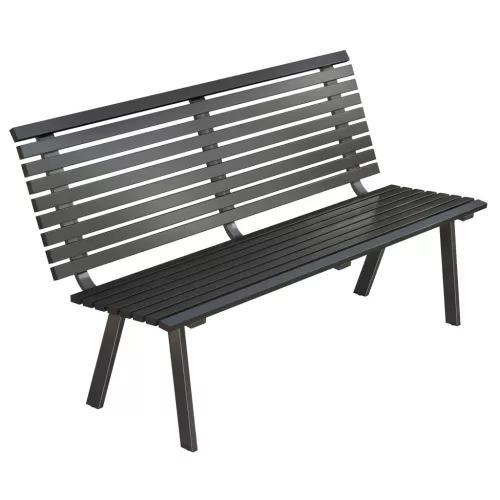 Kerti pad 3 személyes 154x68x88 cmidőjárásálló fém kültéri pad széles ülőfelülettel 240 kg teherbírás