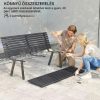 Kerti pad 3 személyes 154x68x88 cmidőjárásálló fém kültéri pad széles ülőfelülettel 240 kg teherbírás