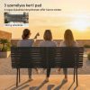 Kerti pad 3 személyes 154x68x88 cmidőjárásálló fém kültéri pad széles ülőfelülettel 240 kg teherbírás