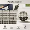 Kerti rattan kanapé 2 személyes PE rattan kerti ülőgarnitúra párnával, szürke