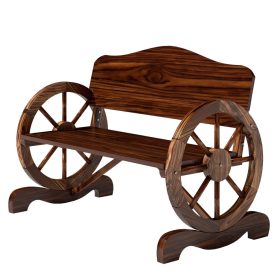   Kerti pad 2 személyes rusztikus fa kerti pad kerék karfával 110 cm lucfenyőből barna