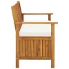 Garden bench with storage Acacia wood garden bench with storage box and upholstered seat cushion