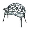 Garden bench antique flower pattern metal garden furniture 100x54x80 cm