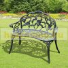 Garden bench antique flower pattern metal garden furniture 100x54x80 cm