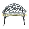 Garden bench antique flower pattern metal garden furniture 100x54x80 cm