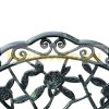 Garden bench antique flower pattern metal garden furniture 100x54x80 cm