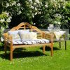 Garden bench 135x52x100 cm eucalyptus wood garden furniture 