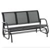 Garden bench rocking bench metal seating for 3 people 151x75x85 cm