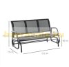 Garden bench rocking bench metal seating for 3 people 151x75x85 cm
