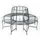 Garden bench metal garden seating furniture circular shape 160x90 cm 