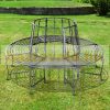 Garden bench metal garden seating furniture circular shape 160x90 cm 