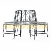 Garden bench metal garden seating furniture circular shape 160x90 cm 