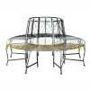 Garden bench metal garden seating furniture circular shape 160x90 cm 