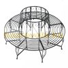 Garden bench metal garden seating furniture circular shape 160x90 cm 