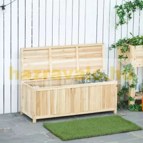   Kerti pad fa ülőbútor tároló láda 250 kg teherbírású fenyő 115x45x75 cm