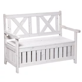 2 személyes kerti pad tárolóval fehér 115x61x85 cm