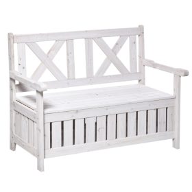 2 személyes kerti pad tárolóval fehér 115x61x85 cm