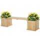 Garden bench with flower box 176x38x40 cm natural wood garden furniture, outdoor seating furniture