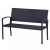 Kerti pad polirattan kültéri bútor 122x60x87 cm fekete szín