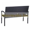 Garden bench polyrattan outdoor furniture 122x60x87 cm black color