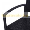 Garden bench polyrattan outdoor furniture 122x60x87 cm black color