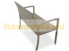 Garden bench polyrattan outdoor furniture 122x55x90 cm beige color