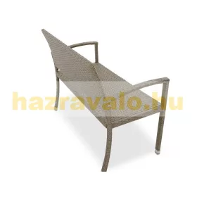   Kerti pad polirattan kültéri bútor 122x55x90 cm bézs szín