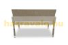 Garden bench polyrattan outdoor furniture 122x55x90 cm beige color