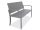 Garden bench polyrattan outdoor furniture 122x52.5x86.5 cm gray color