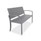 Garden bench polyrattan outdoor furniture 122x52.5x86.5 cm gray color