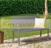 Garden bench polyrattan outdoor furniture 122x52.5x86.5 cm gray color