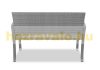 Garden bench polyrattan outdoor furniture 122x52.5x86.5 cm gray color