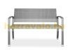 Garden bench polyrattan outdoor furniture 122x52.5x86.5 cm gray color