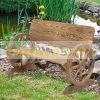 Garden bench garden furniture with armrests cart style design bench solid wood brown