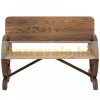 Garden bench garden furniture with armrests cart style design bench solid wood brown